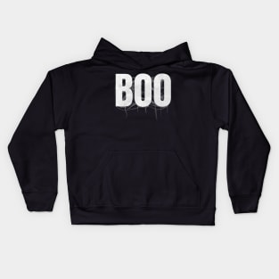 Letters Write The Word Boo With Spider Web On Halloween Kids Hoodie
